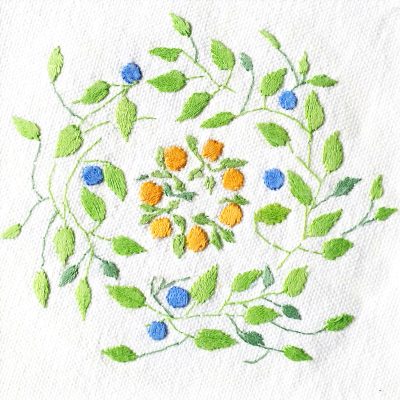 Patricia Van Ness Embroidery: Vines and Wreath #114